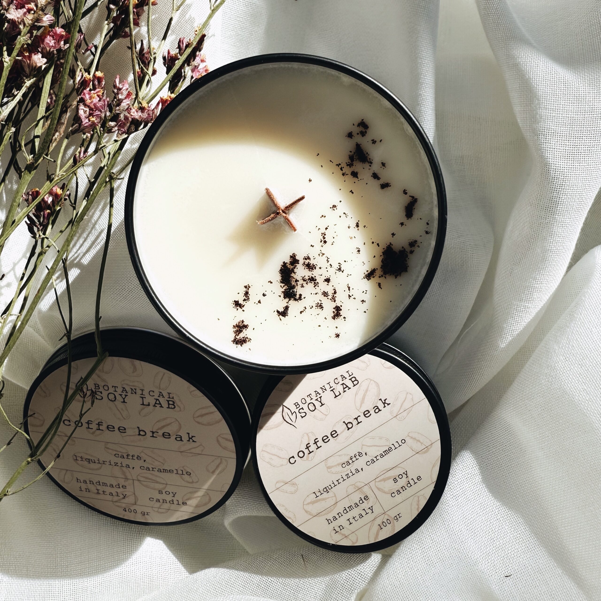 botanical soy lab candele artigianali cera soia cocco 