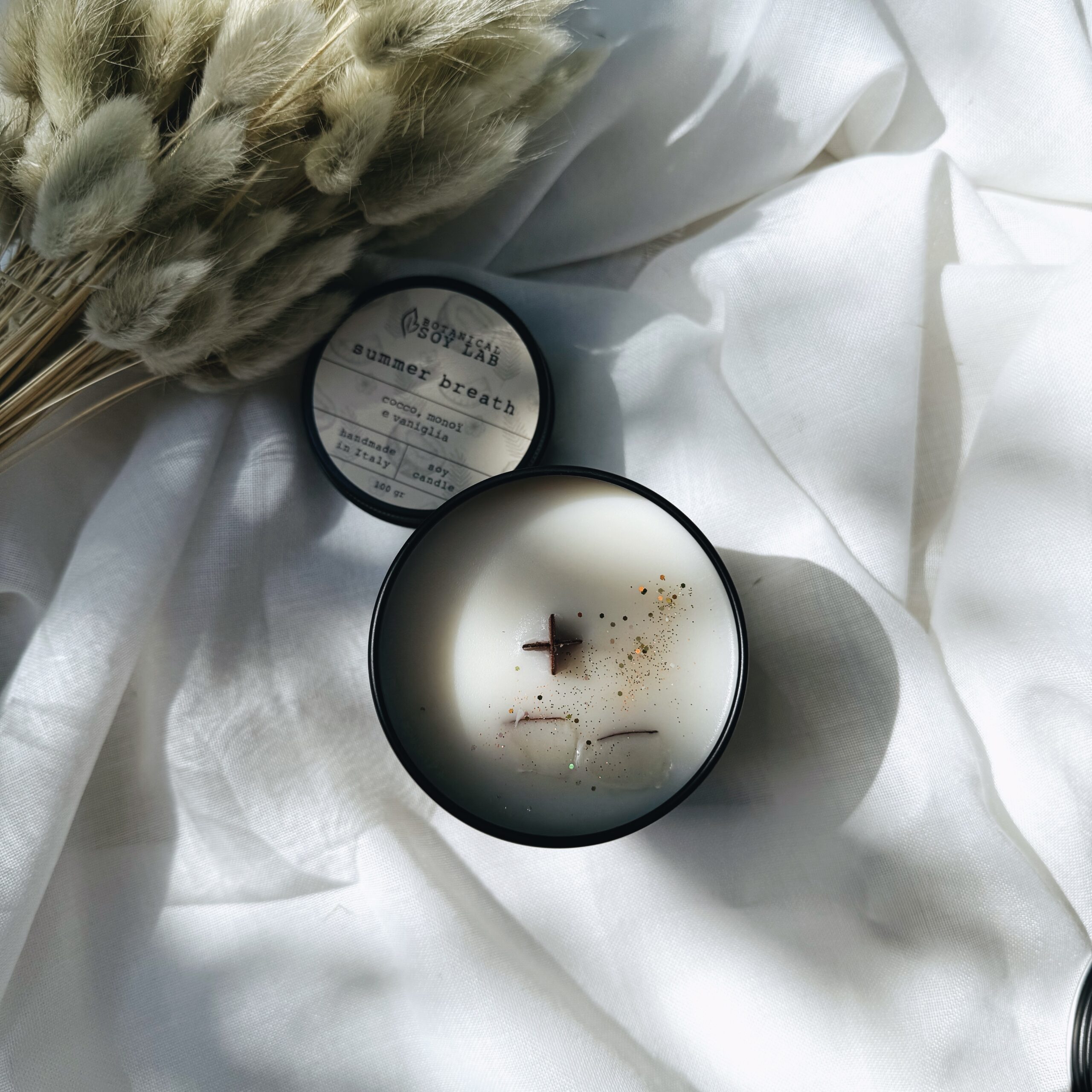 logo botanical soy lab candele artigianali cera soia cocco